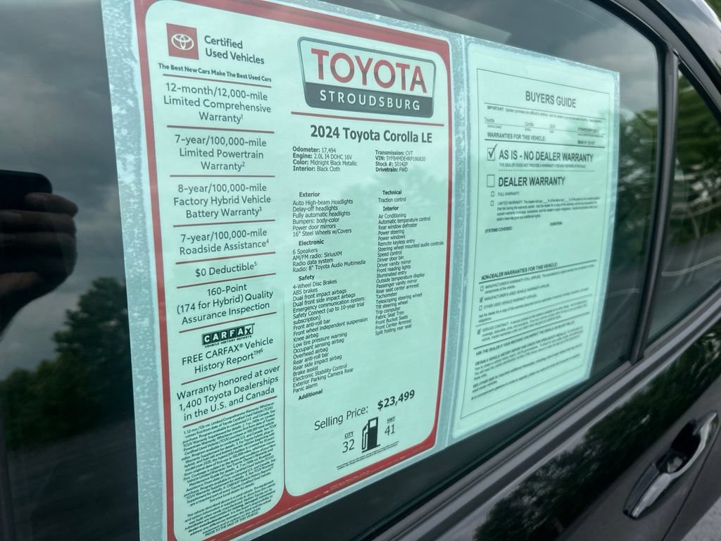 Certified 2024 Toyota Corolla LE FWD image 30