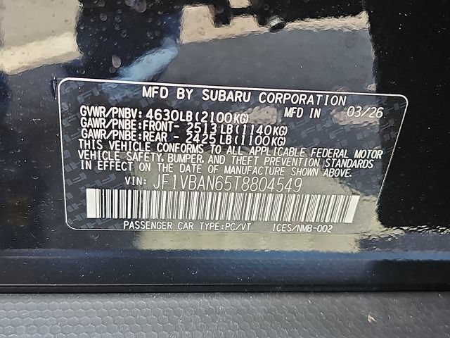 Certified 2026 Subaru WRX Limited AWD/4WD image 26