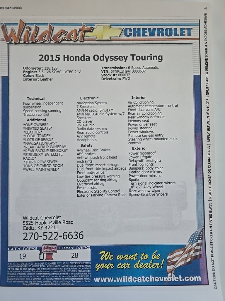 Used 2015 Honda Odyssey Touring image 30