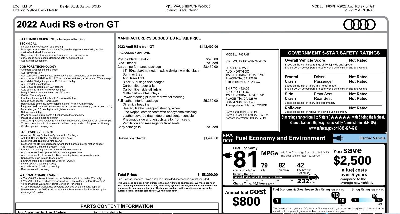 Used 2022 Audi RS e-tron GT w/ Carbon Performance Package image 5