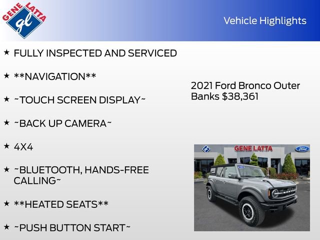 Used 2021 Ford Bronco Outer Banks w/ Sasquatch Package AWD/4WD image 35