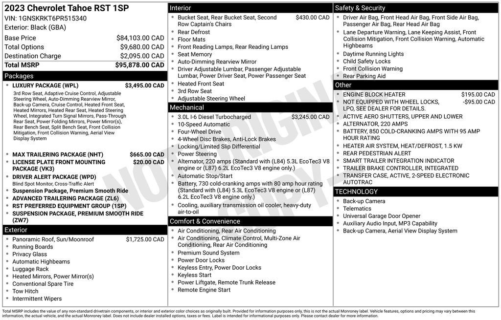 Used 2023 Chevrolet Tahoe RST w/ Luxury Package AWD/4WD image 5