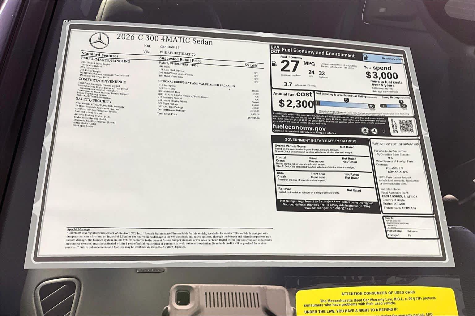 New 2026 Mercedes-Benz C 300 4MATIC Sedan image 18