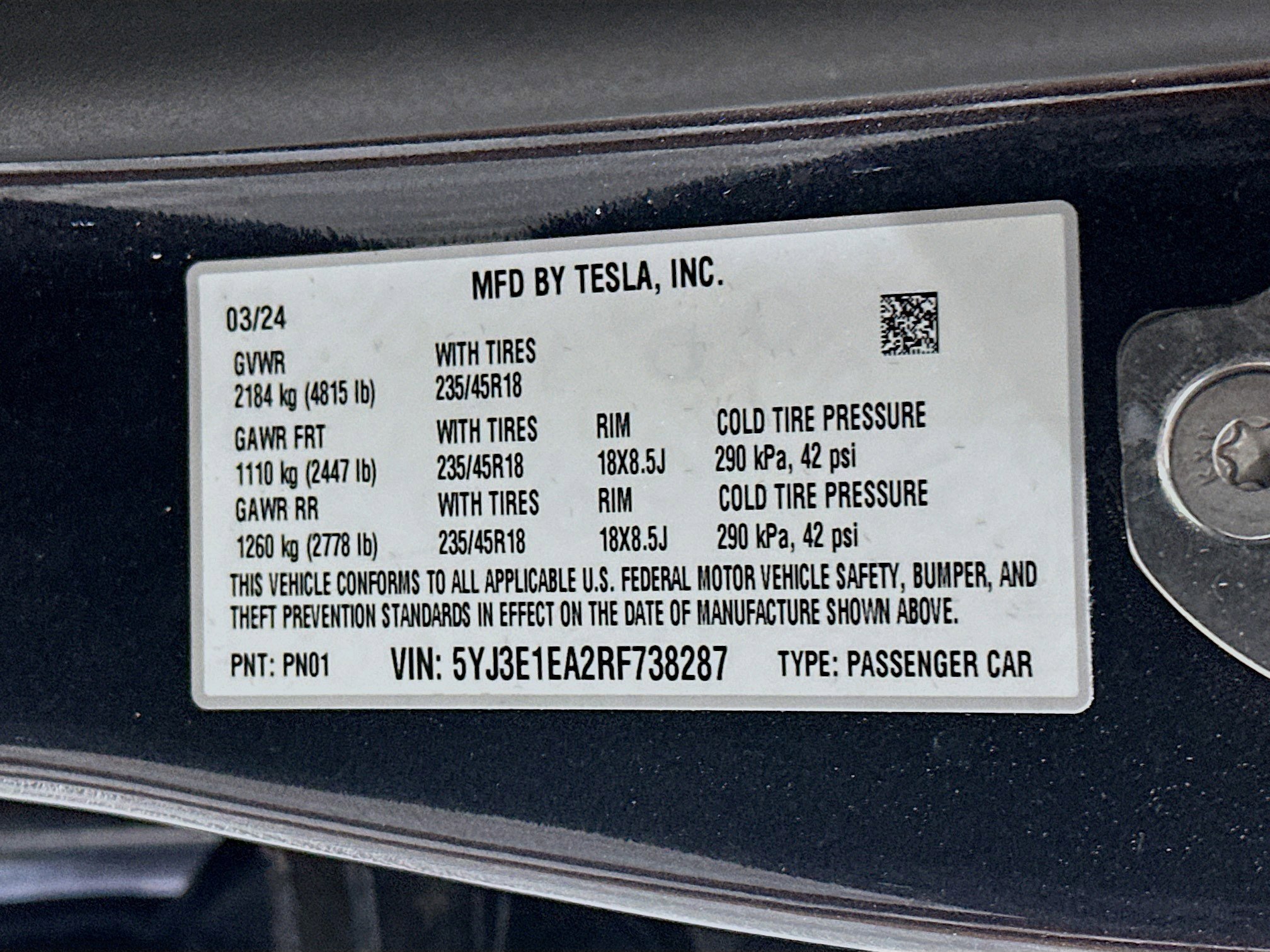 Used 2024 Tesla Model 3 Standard Range RWD image 12
