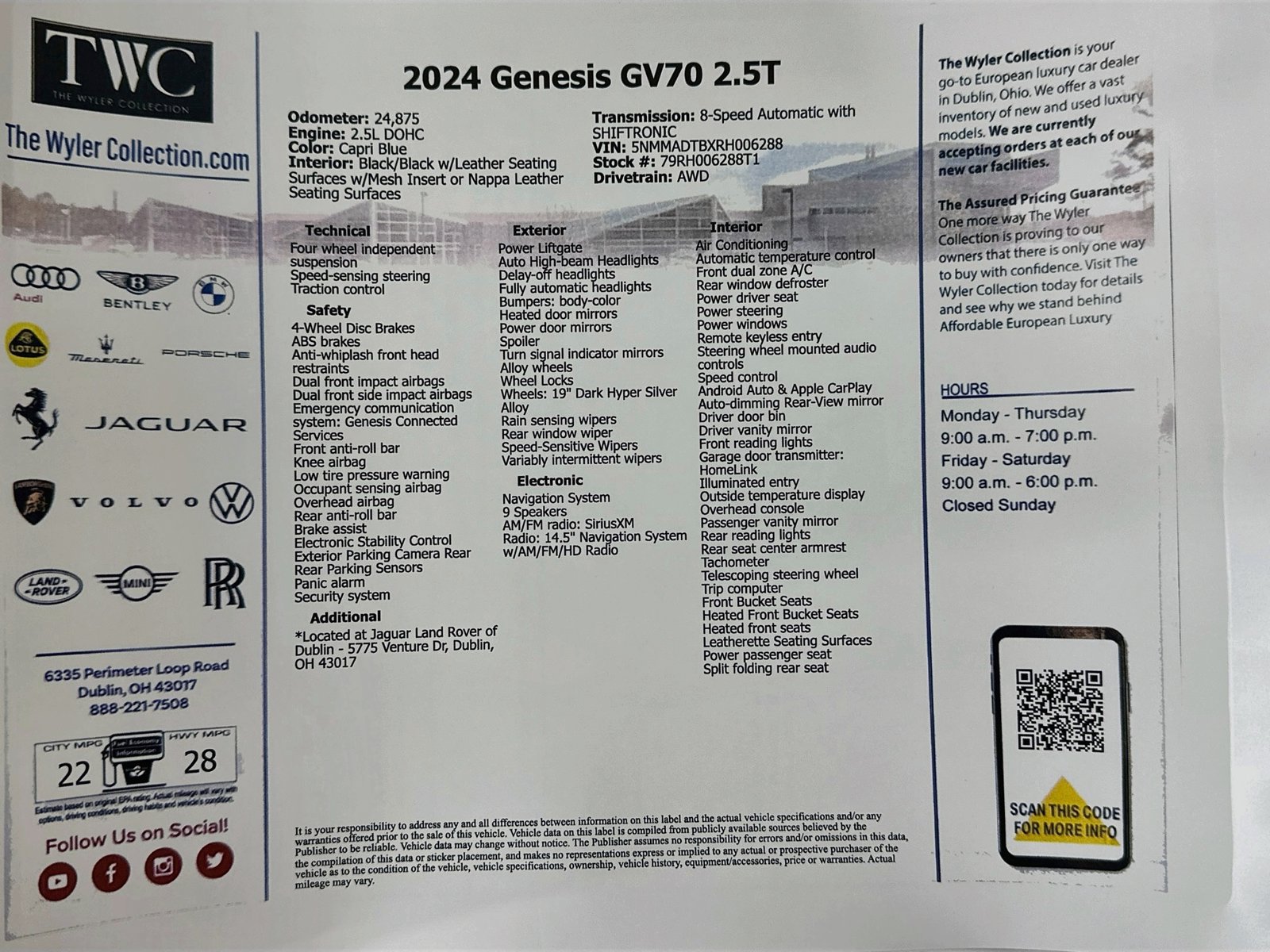 Used 2024 Genesis GV70 2.5T AWD/4WD image 46