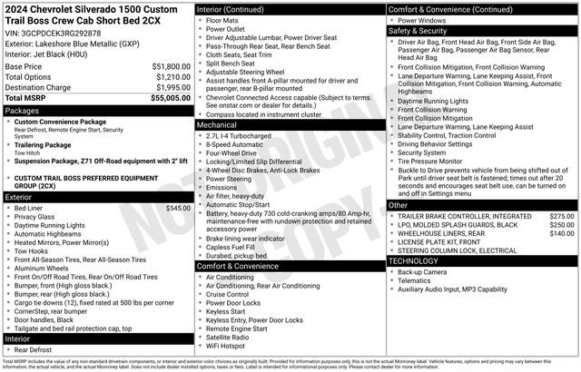 Used 2024 Chevrolet Silverado 1500 Custom Trail Boss AWD/4WD image 31