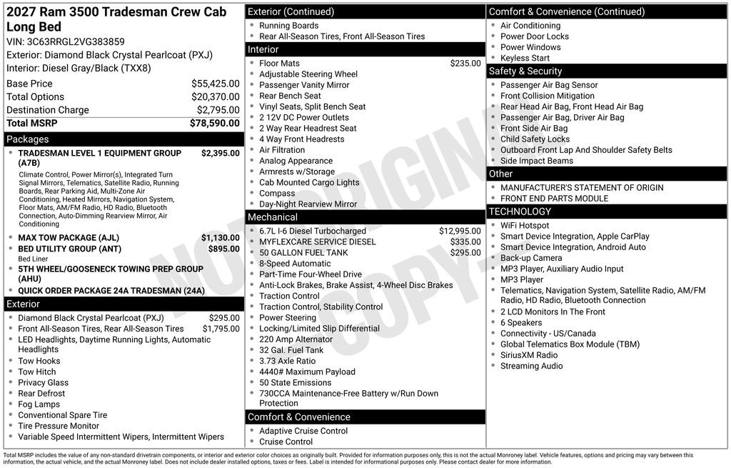 New 2027 RAM 3500 Tradesman AWD/4WD image 36