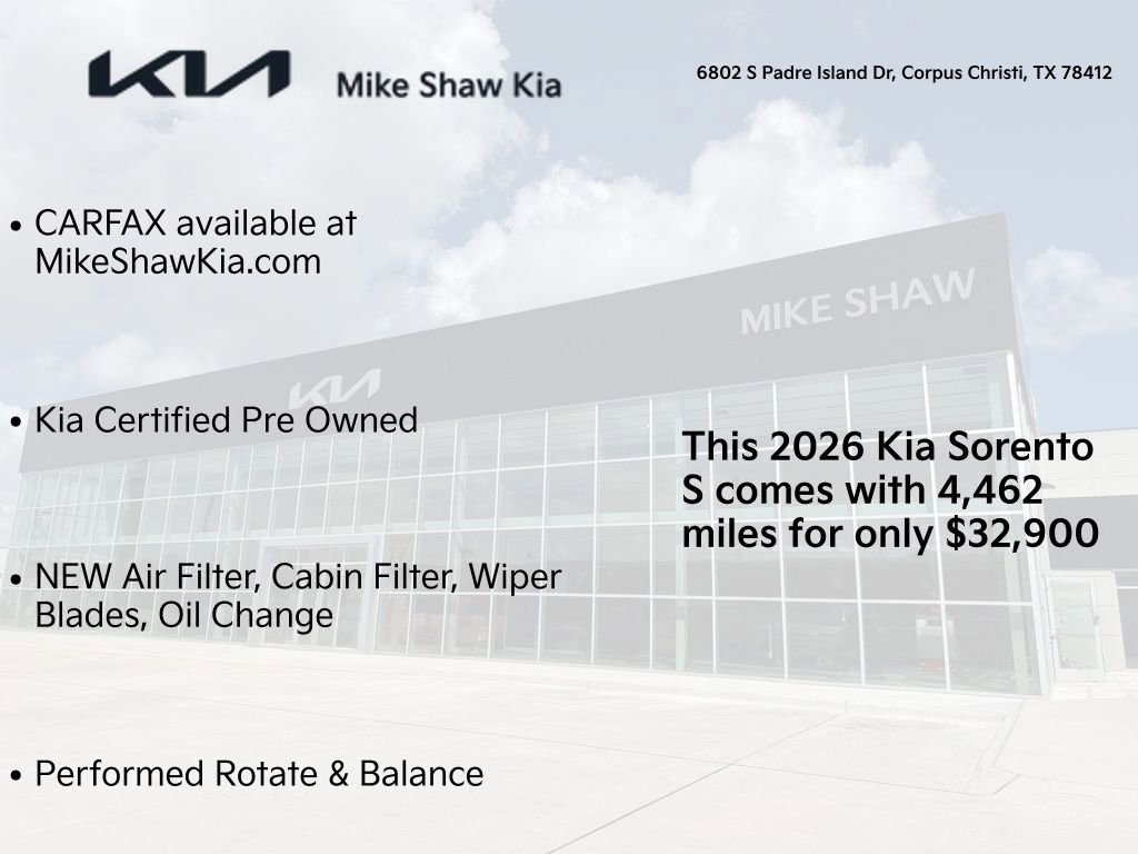 Certified 2026 Kia Sorento S w/ S Panoramic Sunroof Package FWD image 3