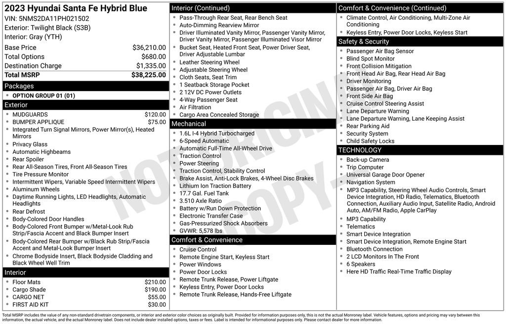 Certified 2023 Hyundai Santa Fe Blue AWD/4WD image 38