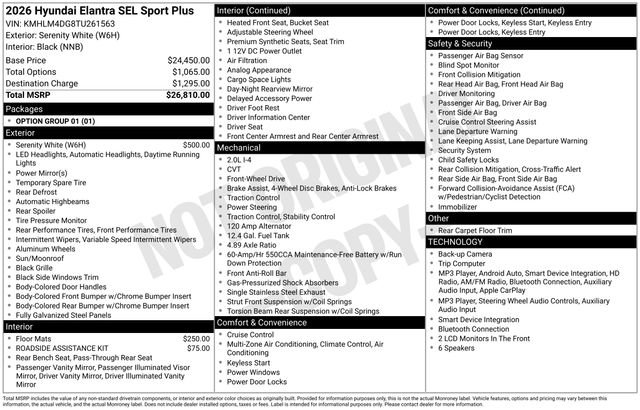 New 2026 Hyundai Elantra SEL Sport FWD image 44