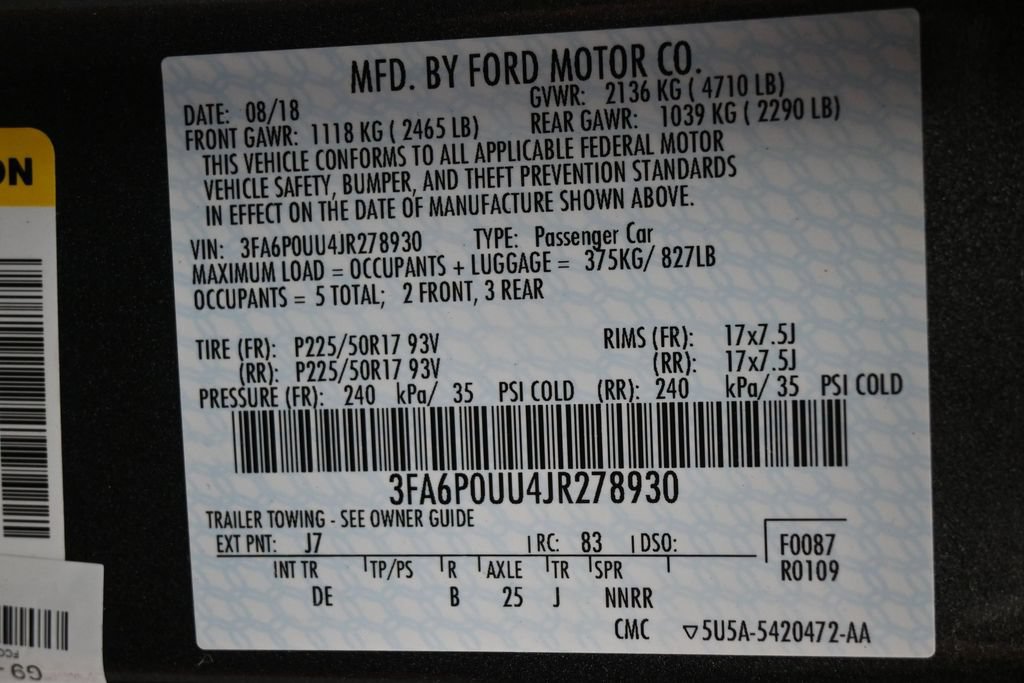 Used 2018 Ford Fusion S FWD image 7