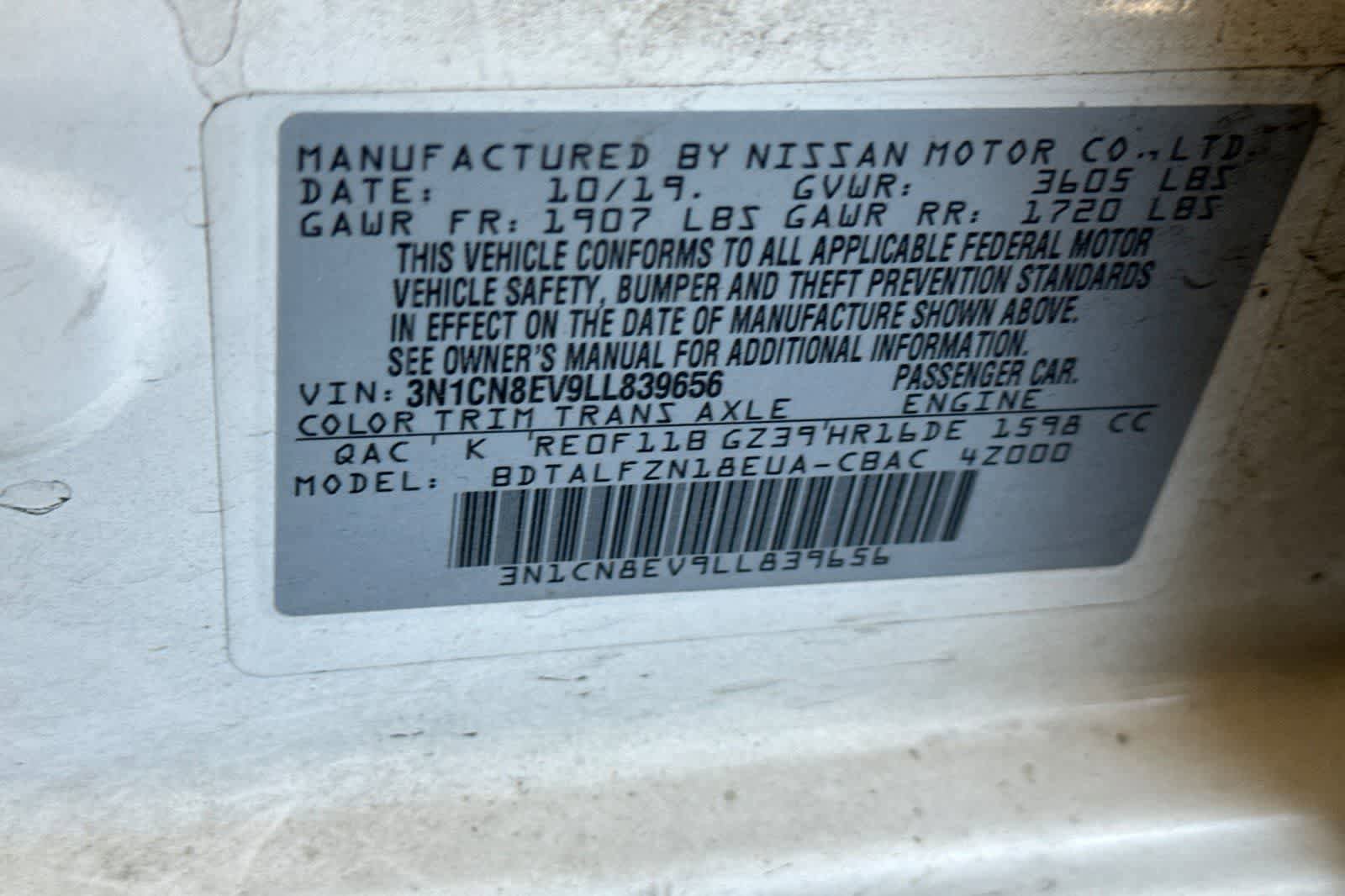 Used 2020 Nissan Versa SV FWD image 28