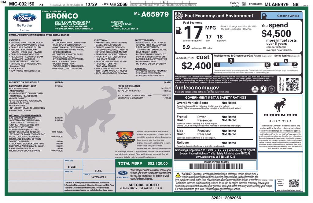 Used 2021 Ford Bronco Badlands AWD/4WD image 29