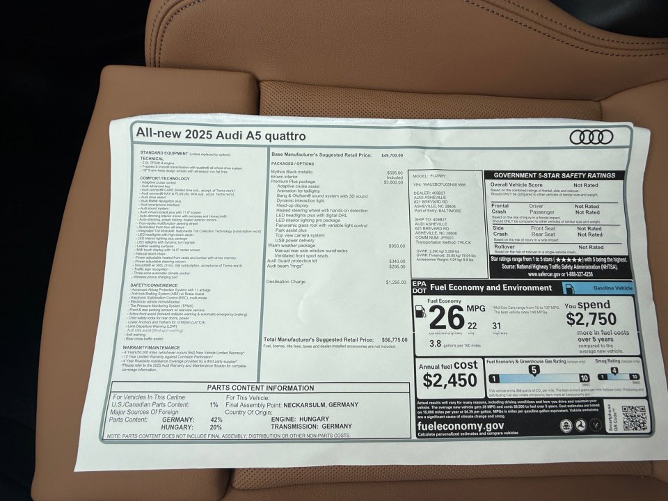 New 2025 Audi A5 2.0T Premium Plus image 33