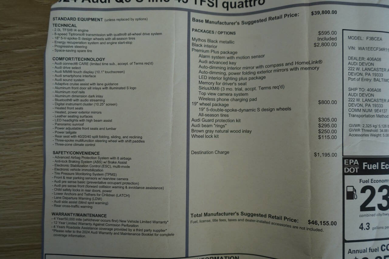 Used 2024 Audi Q3 2.0T Premium Plus w/ Premium Plus Package image 99