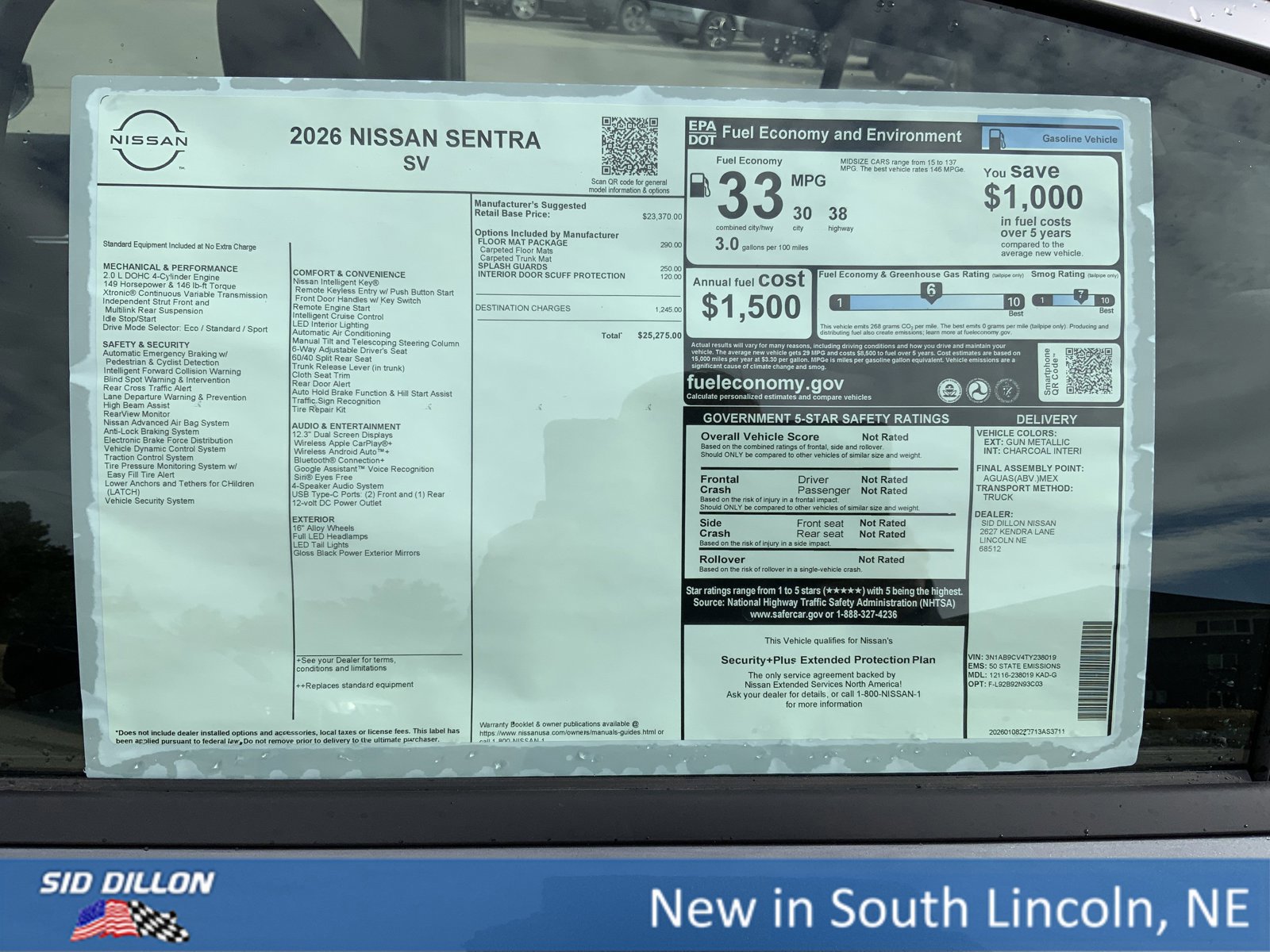 New 2026 Nissan Sentra SV w/ Floor Mat Package image 13