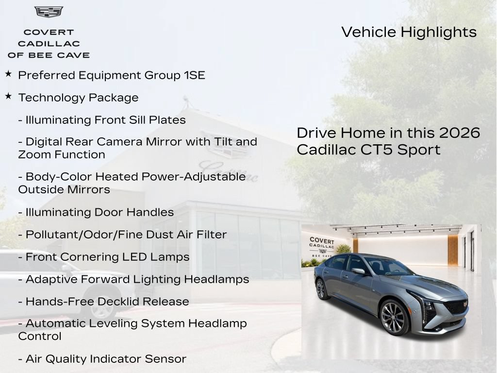 New 2026 Cadillac CT5 Sport w/ Technology Package RWD image 6