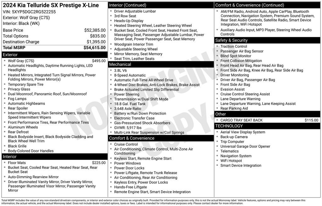 Used 2024 Kia Telluride SX Prestige X-Line image 64