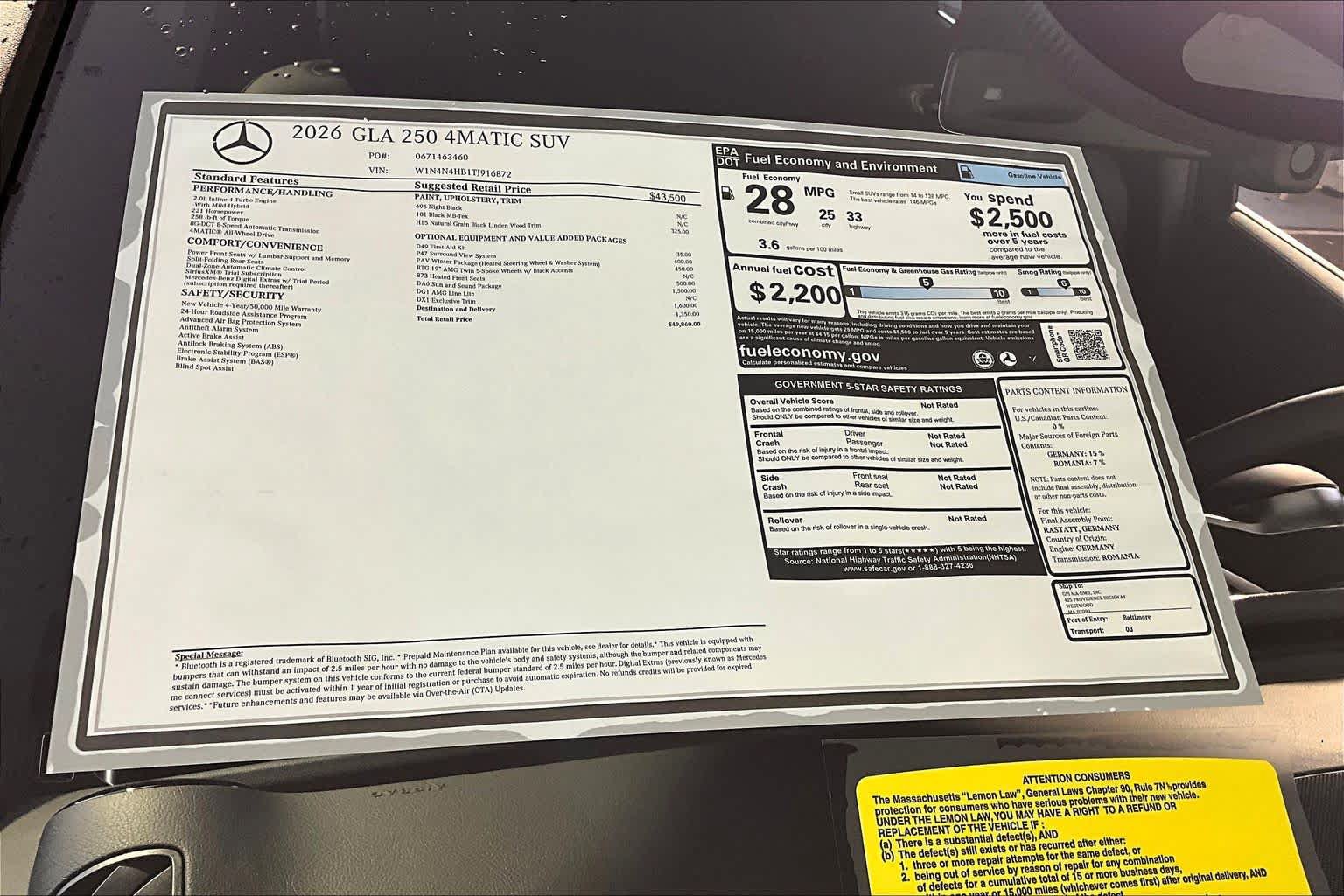 New 2026 Mercedes-Benz GLA 250 4MATIC image 18