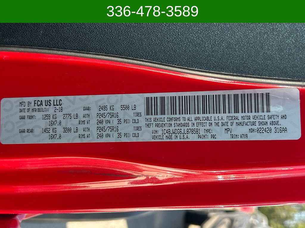 Used 2018 Jeep Wrangler Unlimited Sport w/ Connectivity Group AWD/4WD image 26