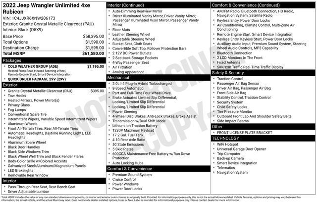 Used 2022 Jeep Wrangler Unlimited Rubicon 4xe w/ Cold Weather Group image 15