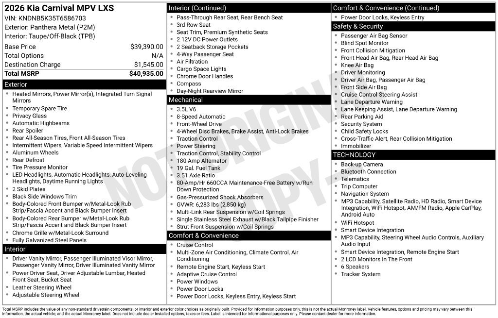 Used 2026 Kia Carnival FWD image 5