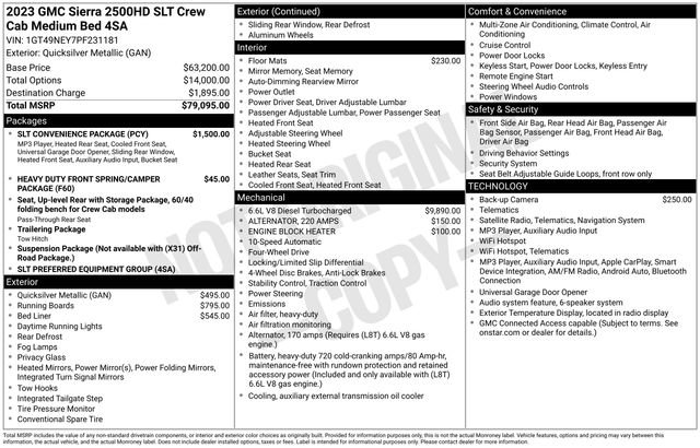 Used 2023 GMC Sierra 2500 SLT w/ SLT Convenience Package AWD/4WD image 36