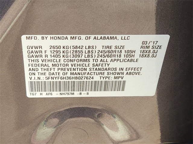 Certified 2017 Honda Pilot EX image 21