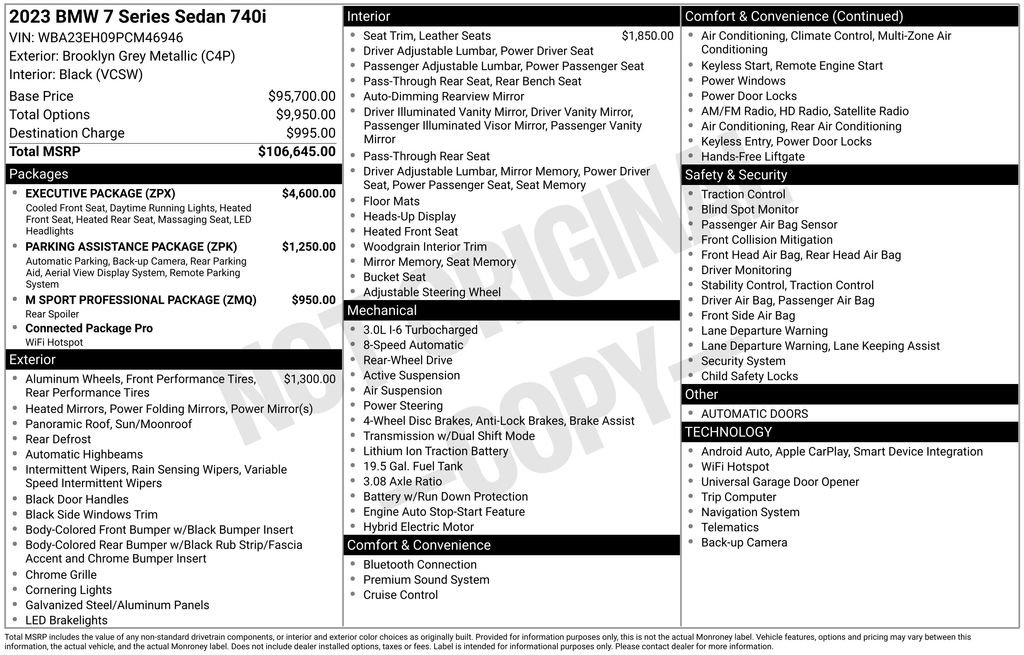 Used 2023 BMW 740i w/ Executive Package image 48