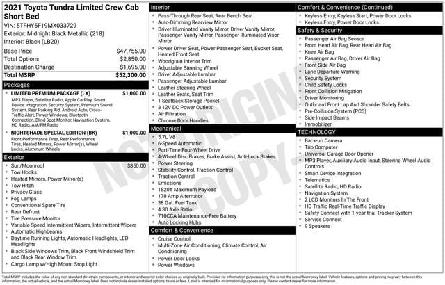 Certified 2021 Toyota Tundra Limited w/ Nightshade Special Edition AWD/4WD image 37