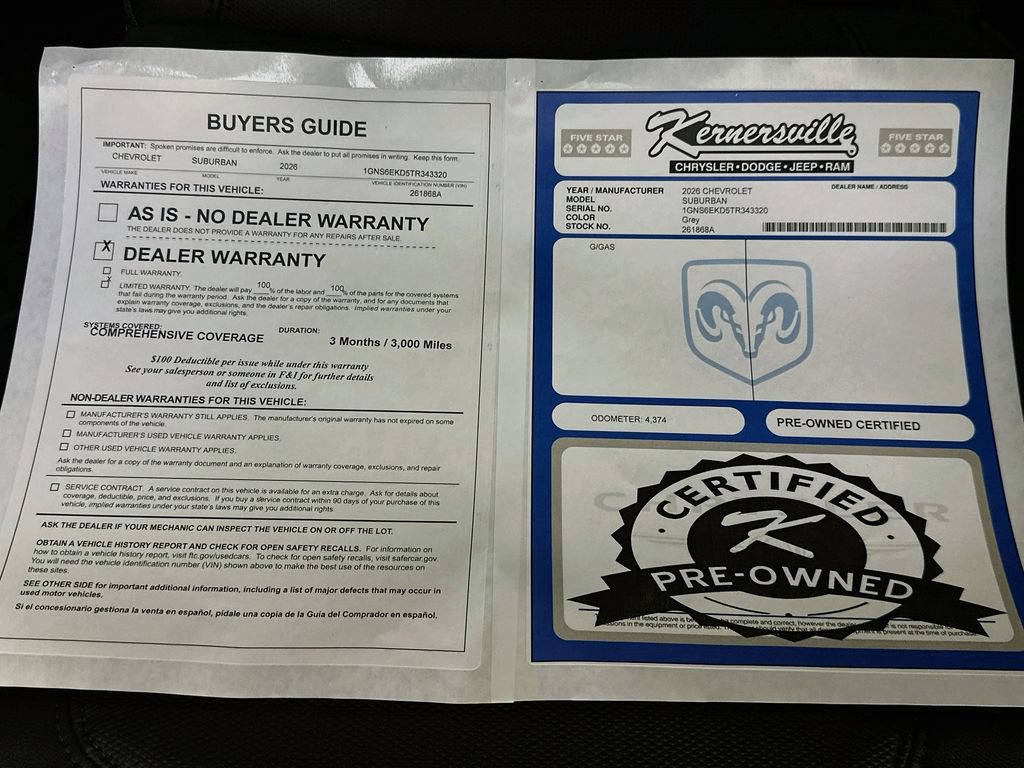Used 2026 Chevrolet Suburban RST w/ Comfort Package AWD/4WD image 38