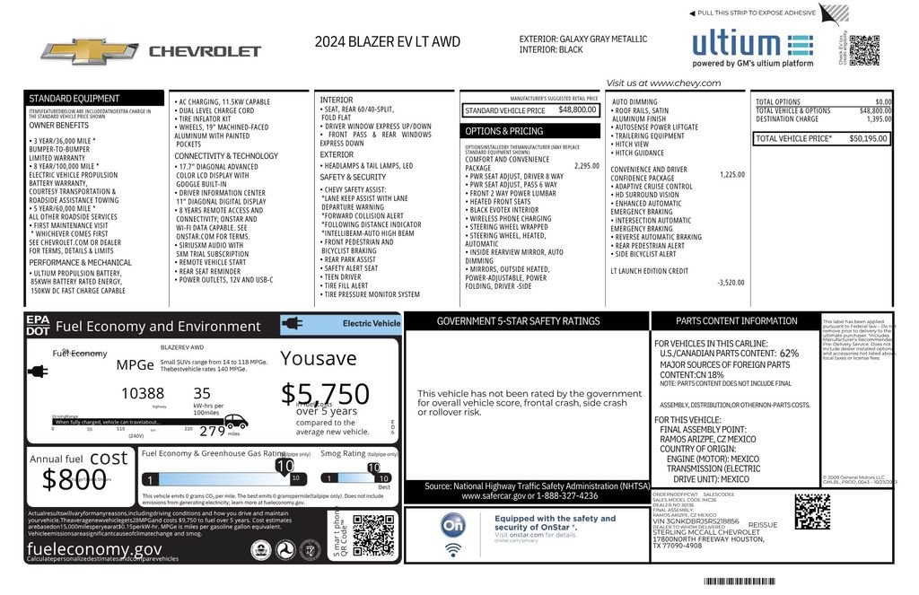 Certified 2024 Chevrolet Blazer EV LT AWD/4WD image 12