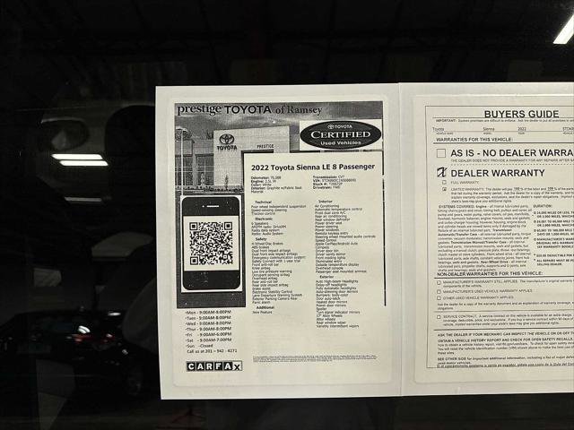 Certified 2022 Toyota Sienna LE FWD image 13