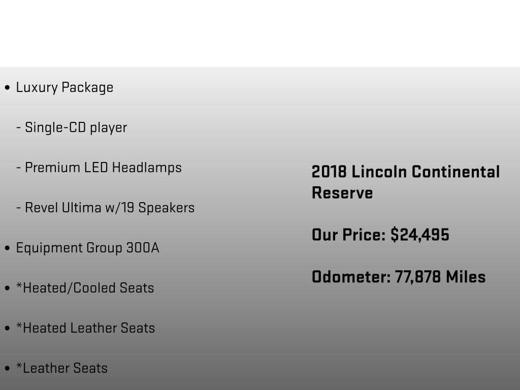 Used 2018 Lincoln Continental Reserve w/ Luxury Package image 6
