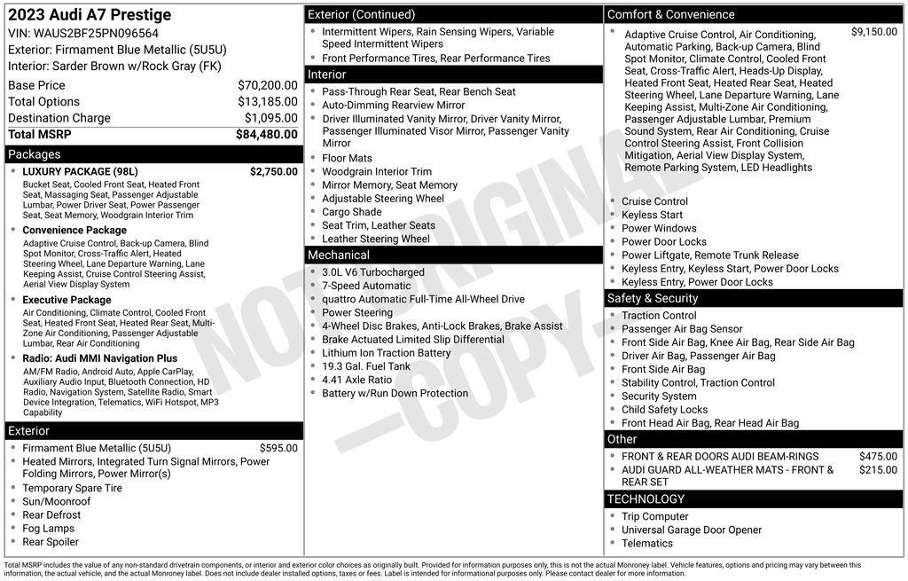 Certified 2023 Audi A7 Prestige w/ Luxury Package AWD/4WD image 6
