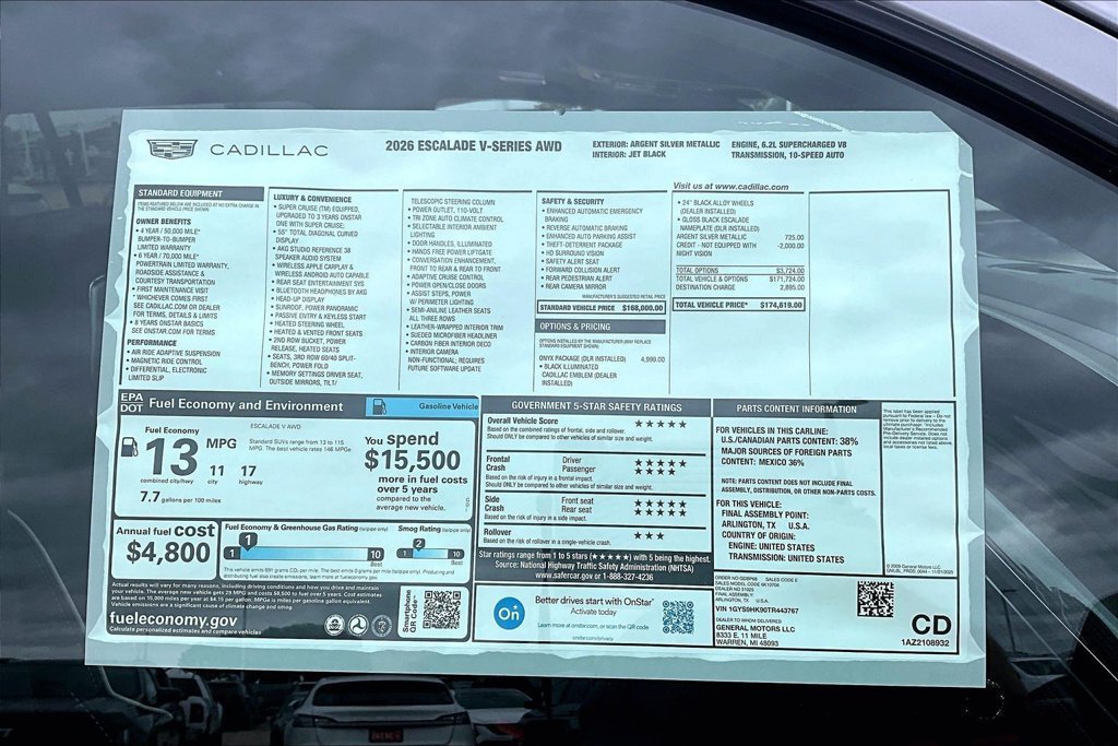 New 2026 Cadillac Escalade V AWD/4WD image 14