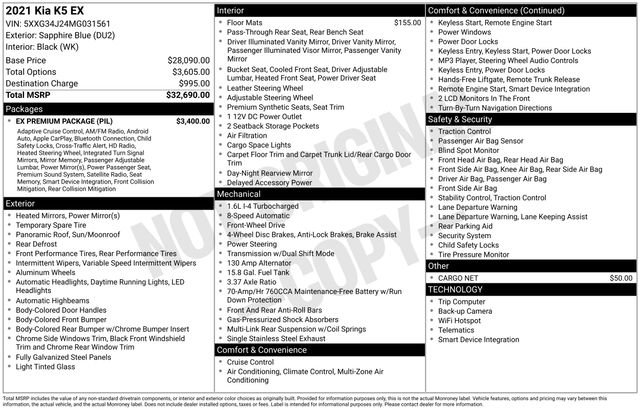 Used 2021 Kia K5 EX w/ EX Premium Package image 42