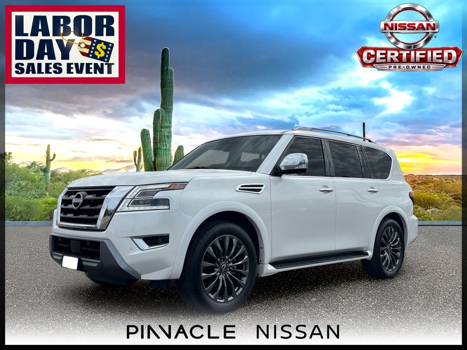 Certified 2023 Nissan Armada Platinum w/ Captain's Chairs Package