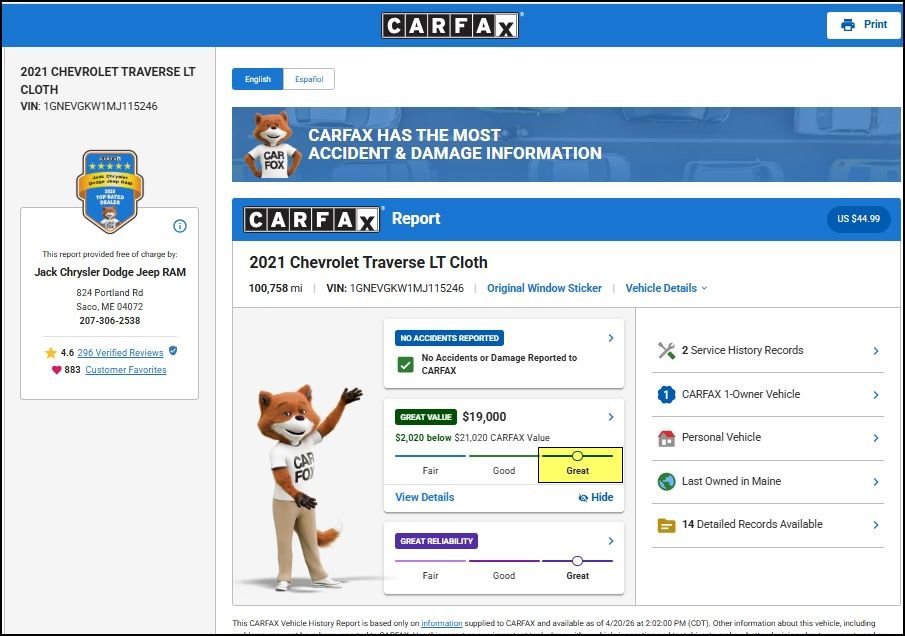 Used 2021 Chevrolet Traverse LT AWD/4WD image 12