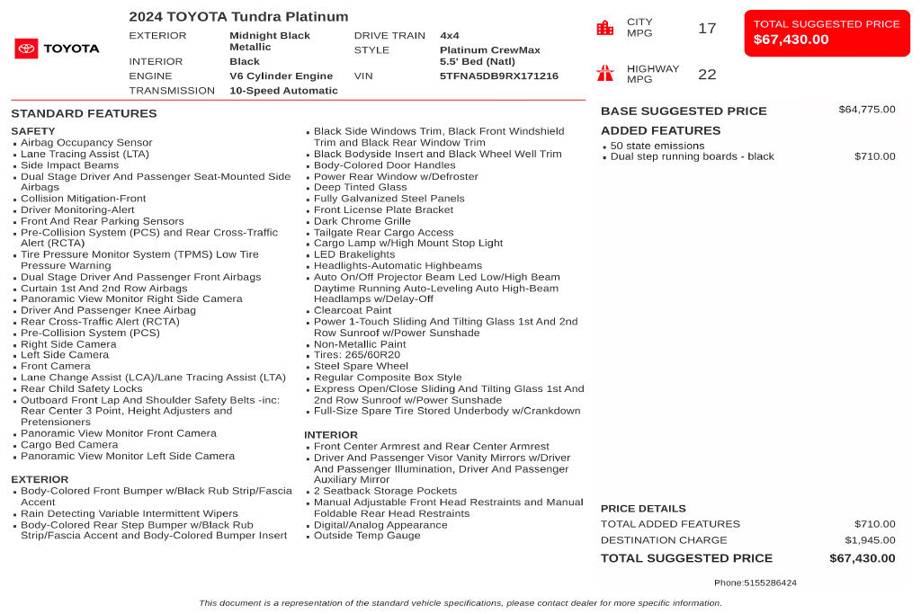 Used 2024 Toyota Tundra Platinum AWD/4WD image 3