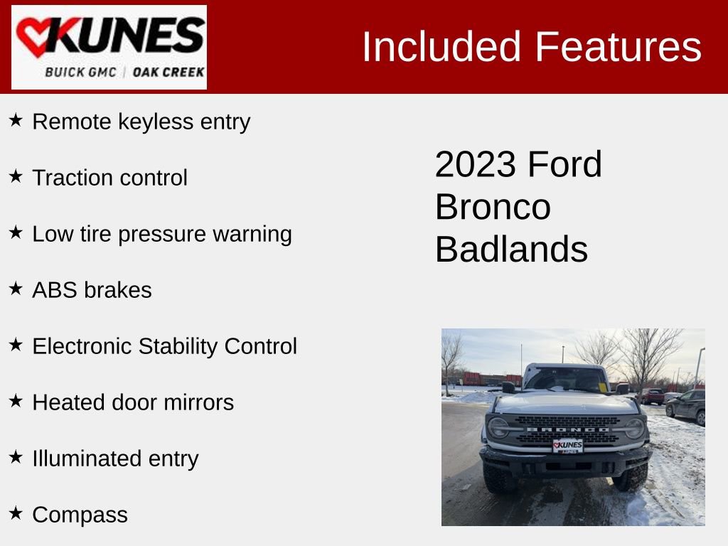 Used 2023 Ford Bronco Badlands w/ Sasquatch Package image 2