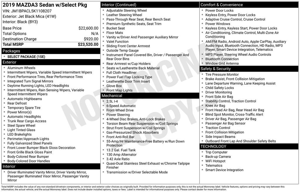 Used 2019 MAZDA MAZDA3 Sedan image 15