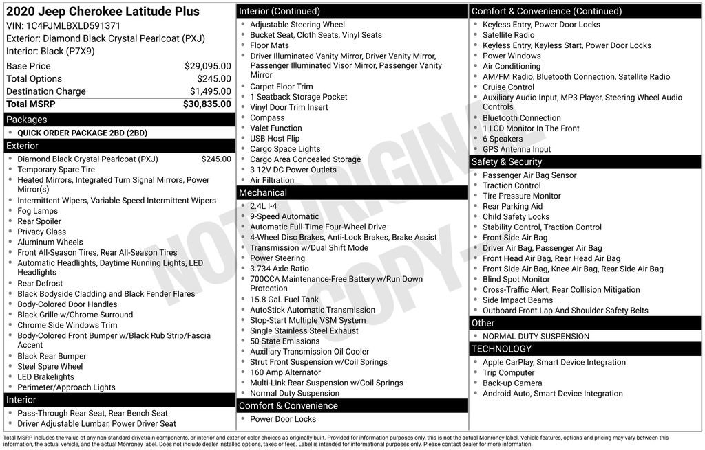 Used 2020 Jeep Cherokee Latitude Plus image 2