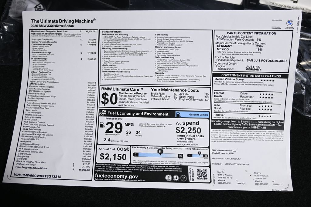 Used 2026 BMW 330i xDrive Sedan w/ M Sport Package image 37