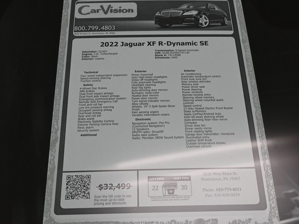 Used 2022 Jaguar XF R-Dynamic SE image 38