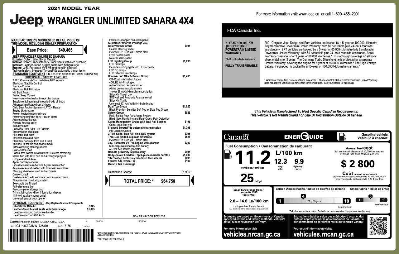 Used 2021 Jeep Wrangler Unlimited Sahara w/ Uconnect 4C Nav & Sound Group image 9