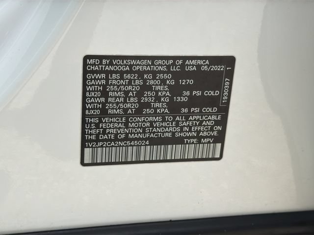 Certified 2022 Volkswagen Atlas SE FWD image 32