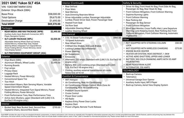 Used 2021 GMC Yukon SLT w/ Rear Media and Nav Package image 24