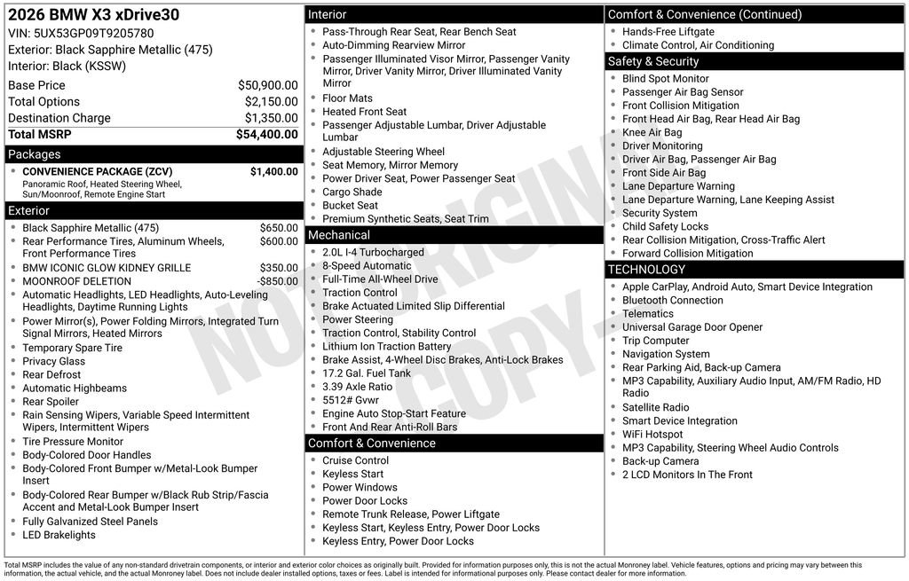 New 2026 BMW X3 xDrive30 w/ Convenience Package image 2