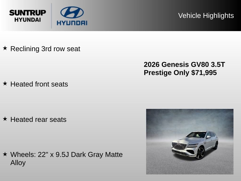 Used 2026 Genesis GV80 3.5T Prestige AWD/4WD image 16